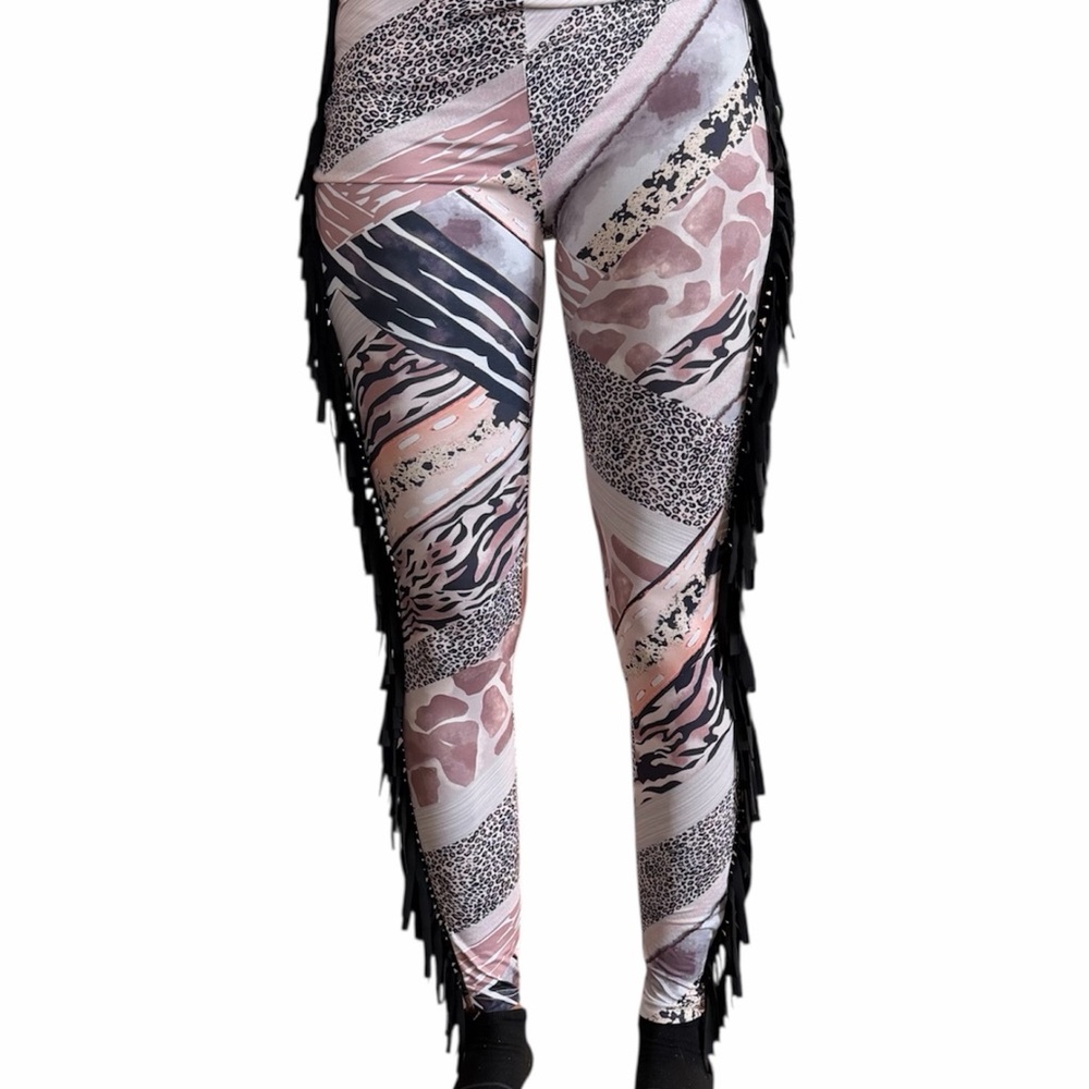 Stylish Women's Patterned Fringe Leggings